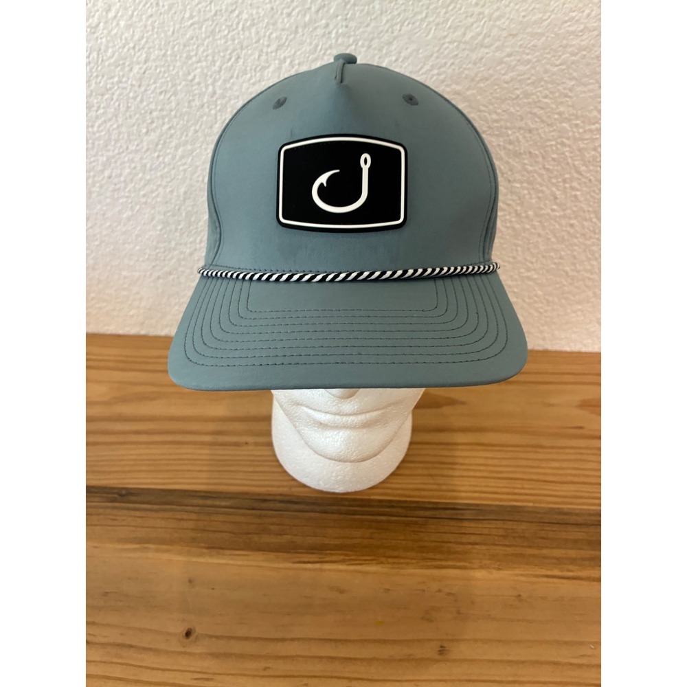 Avid Hat Cap Snap Back Mens One Size Blue Rope Fishing Hook Logo Performance